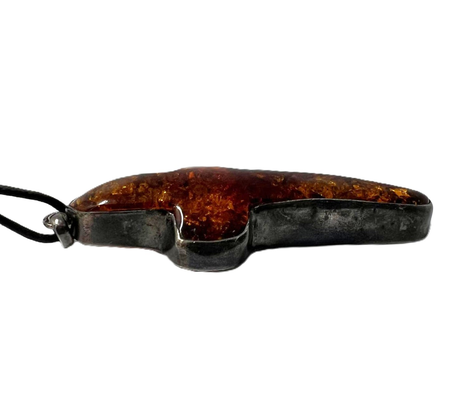 XXL Bernstein Kreuz-Anhänger Silber