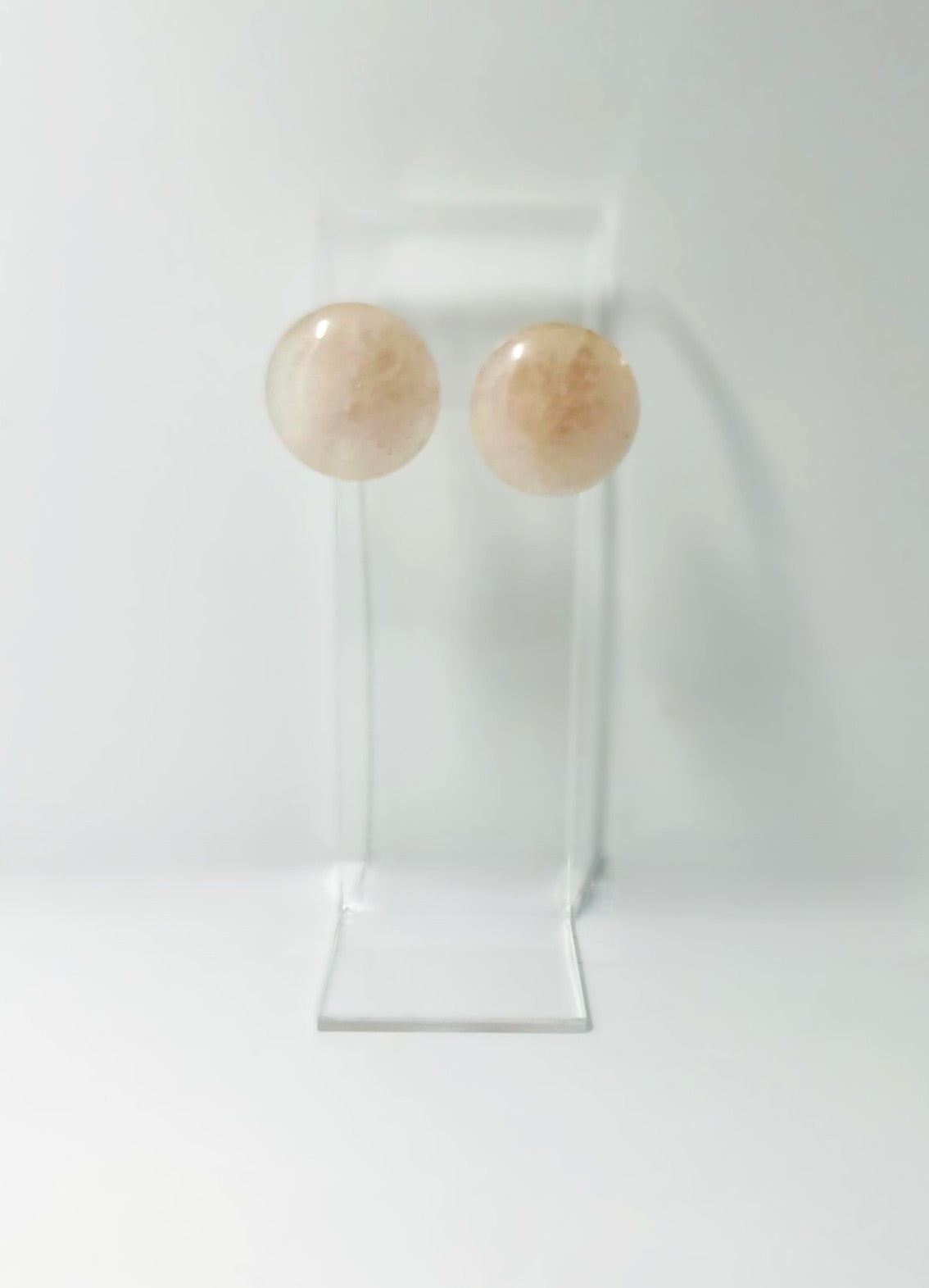 Antike Art Deco Rosenquarz Ohrclips 