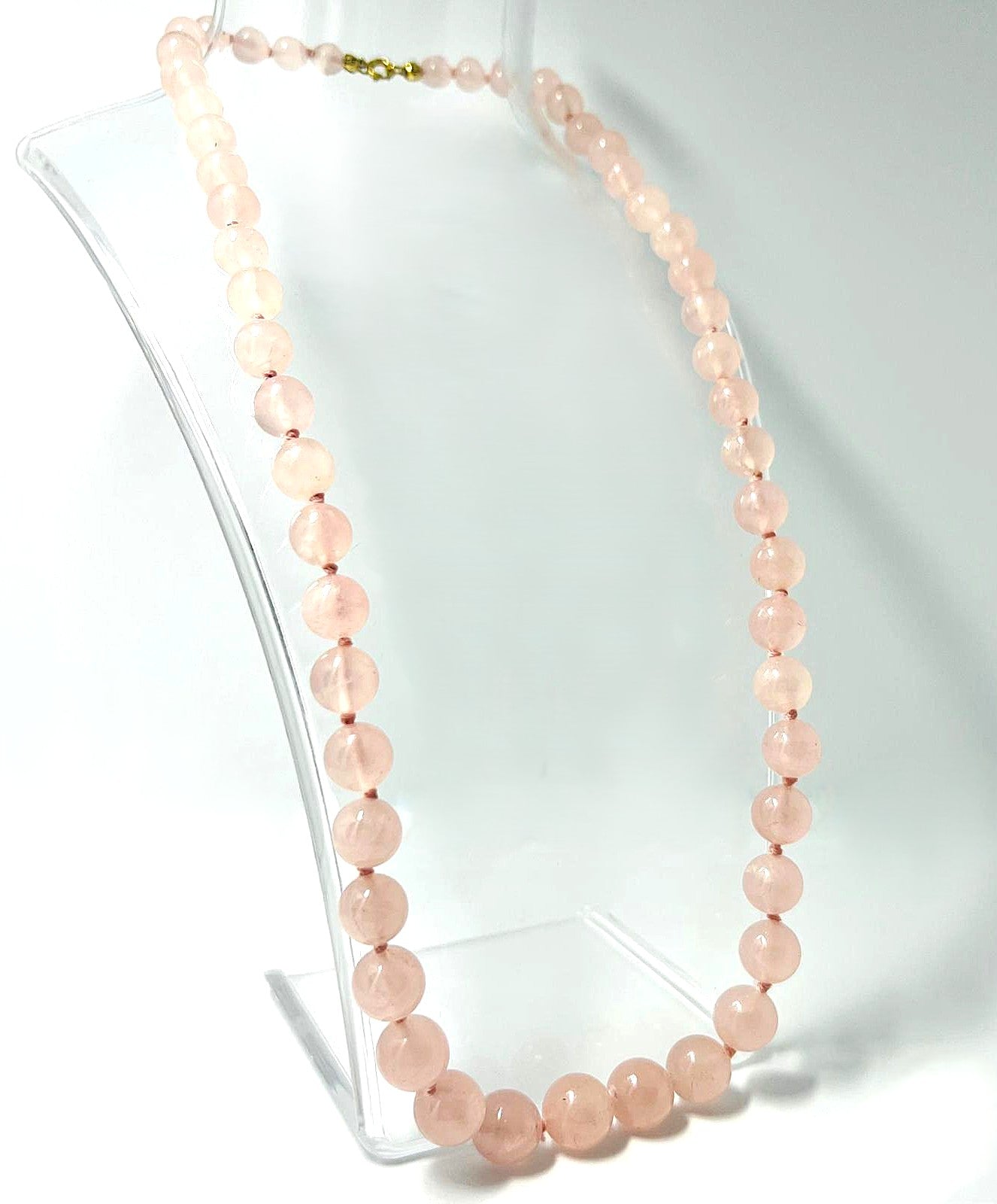 Vintage Rosenquarz Edelsteinkette 
