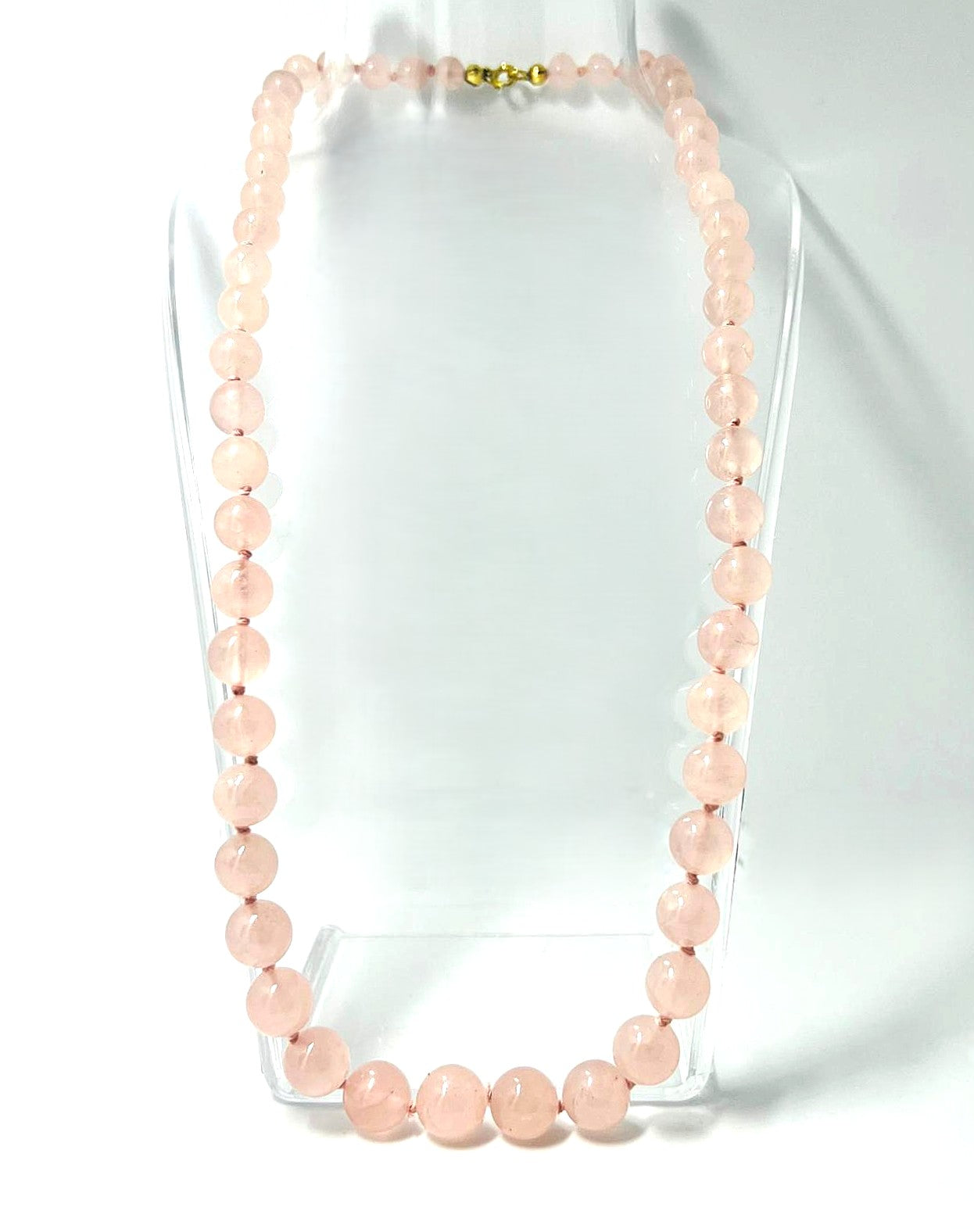 Vintage Rosenquarz Edelsteinkette 