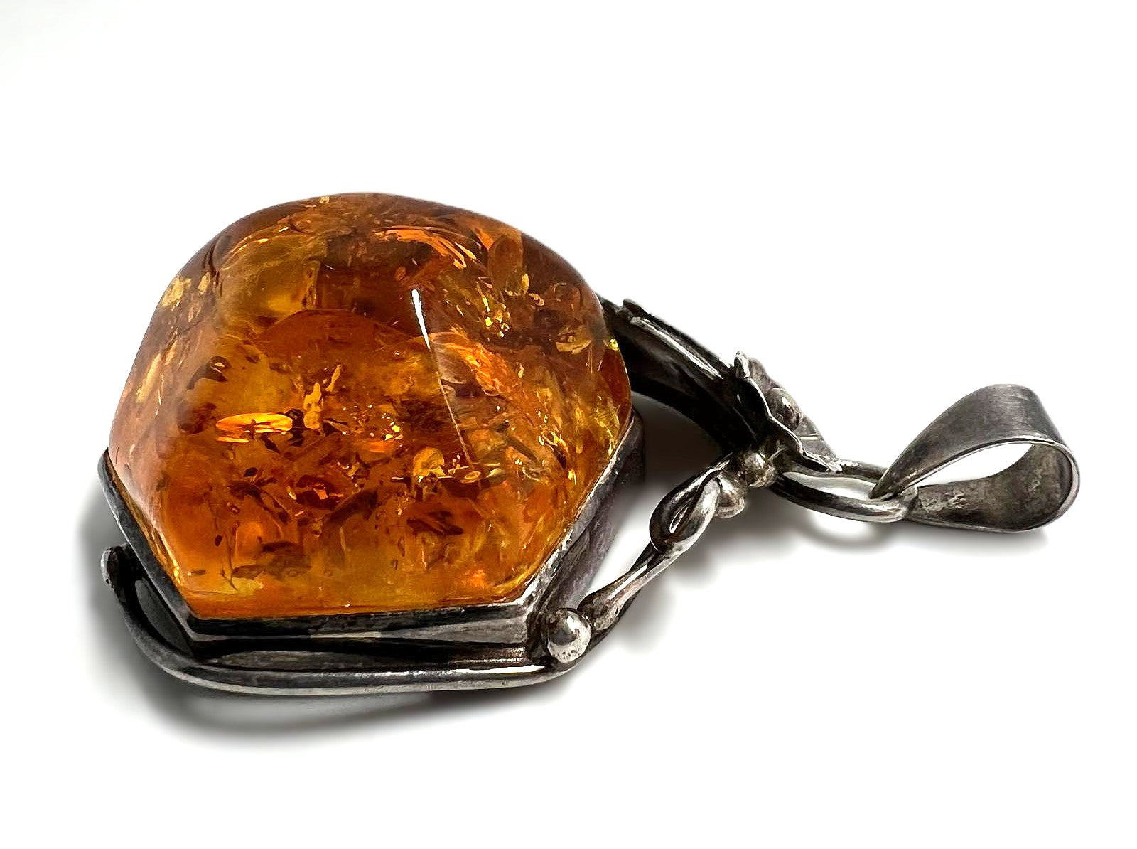 Vintage Bernstein Anhänger 925 Silber –