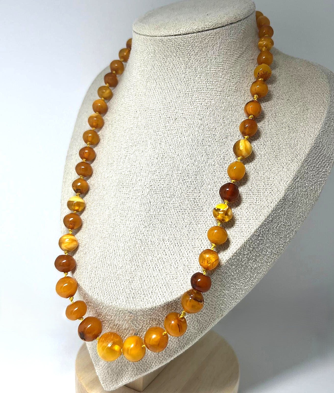 Antike Butterscotch Bernstein Kette