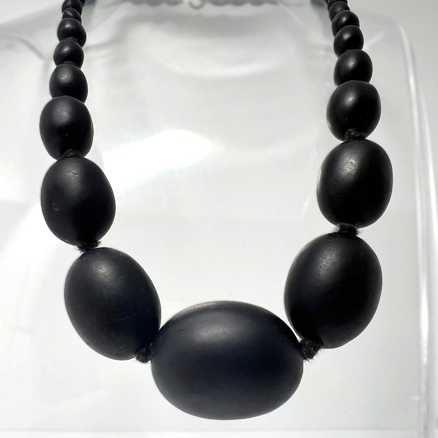 Vintage Onyx Kette matt handgeknüpft