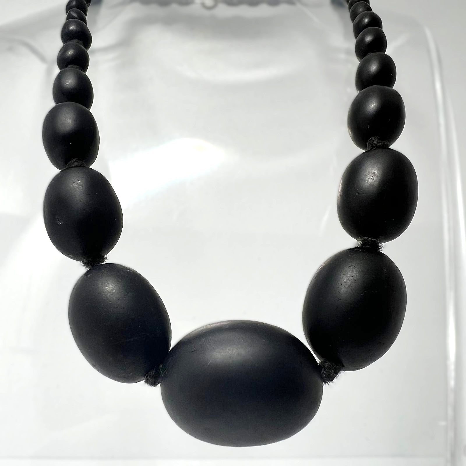 Vintage Onyx Kette matt handgeknüpft