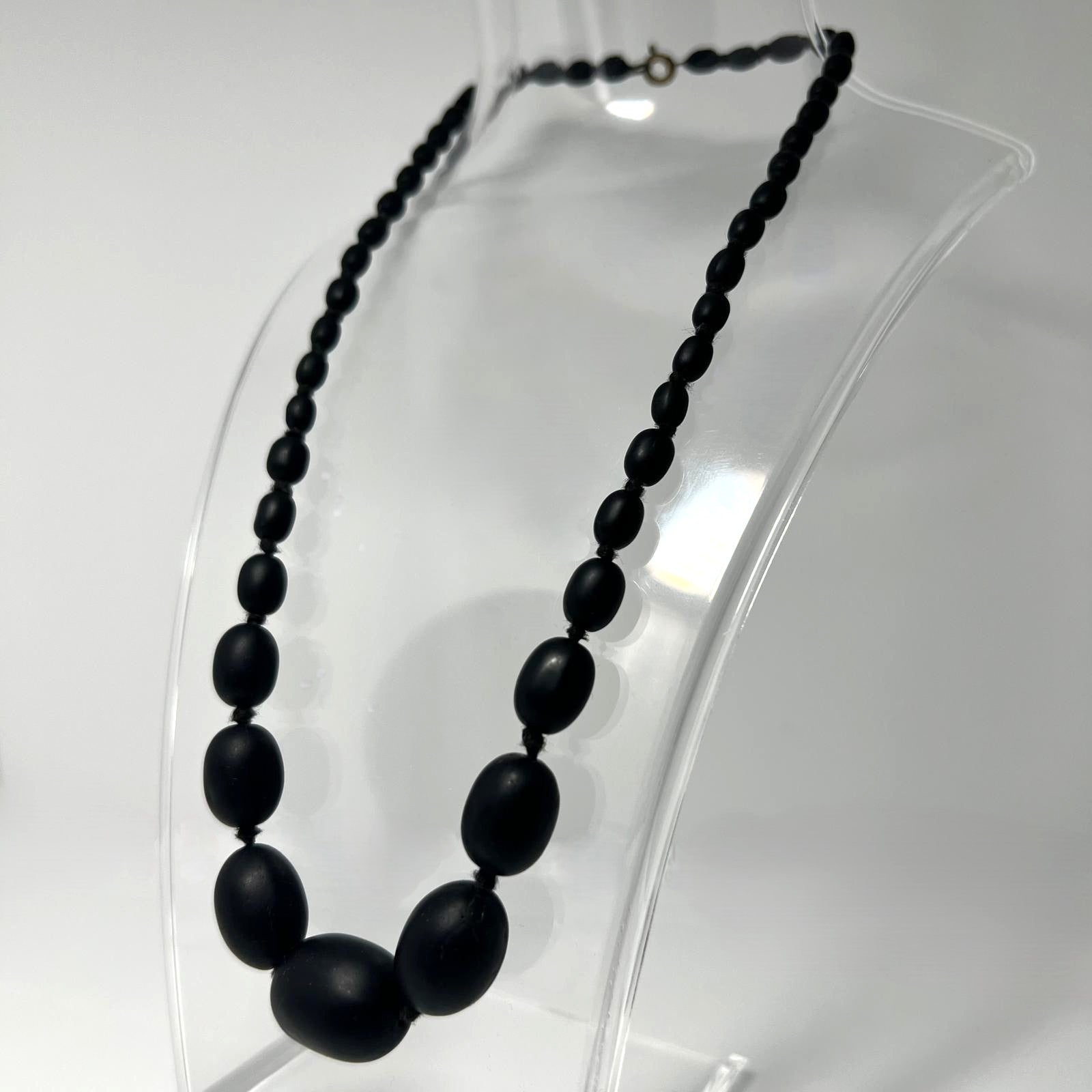 Vintage Onyx Kette matt handgeknüpft