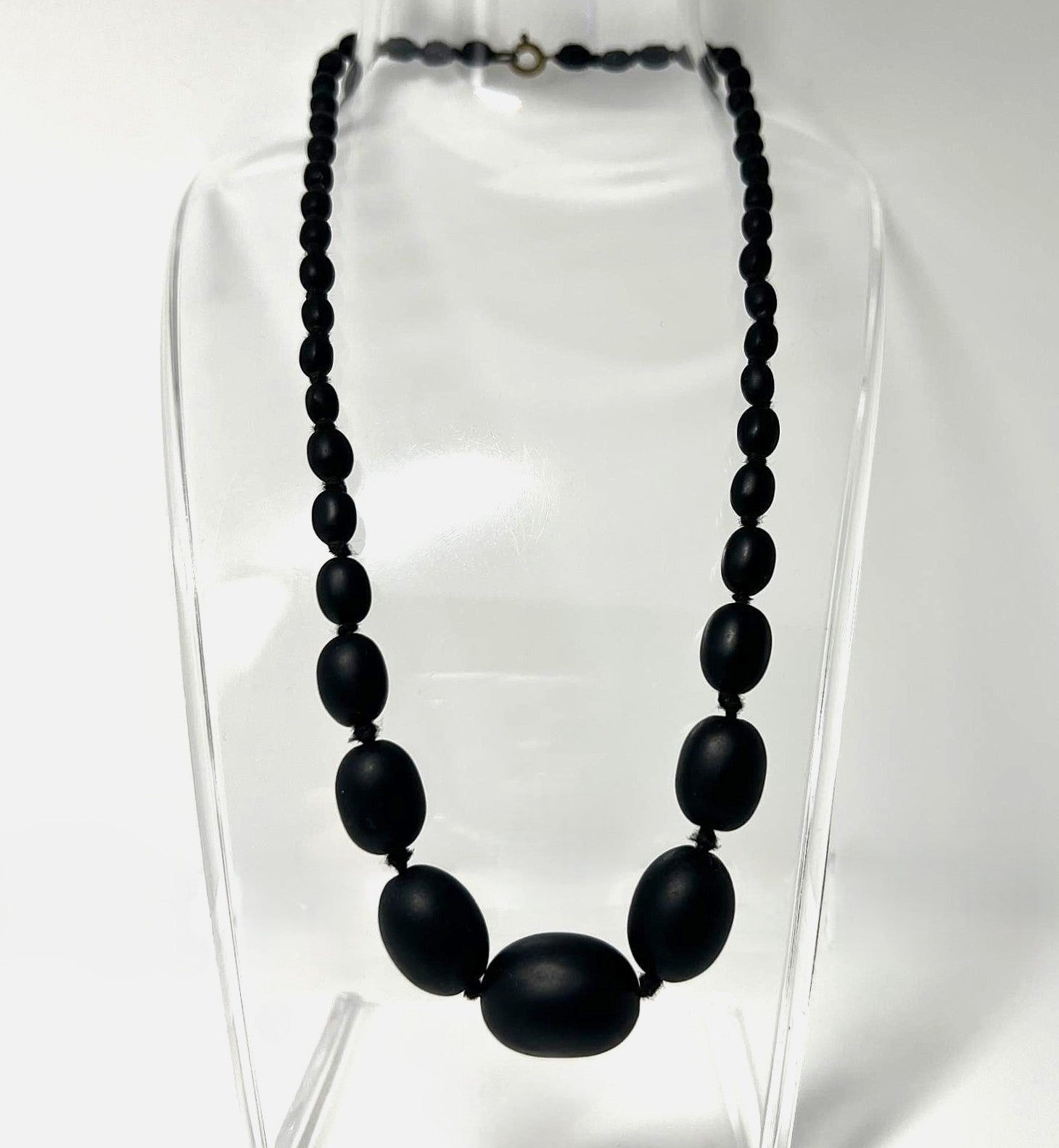 Vintage Onyx Kette matt handgeknüpft