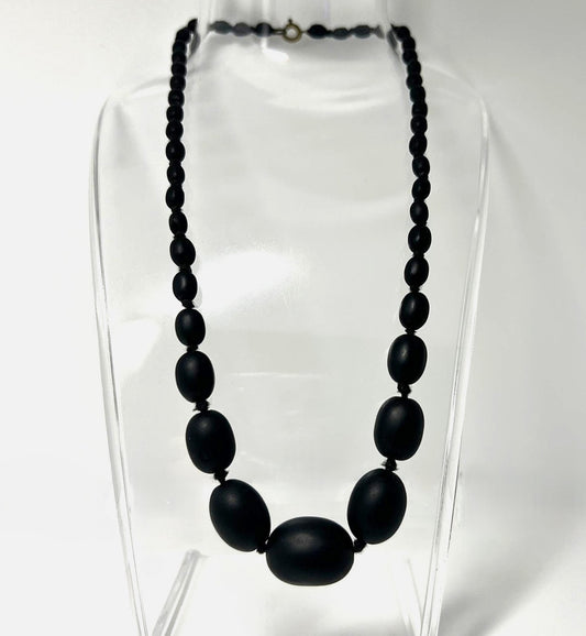 Vintage Onyx Kette matt handgeknüpft