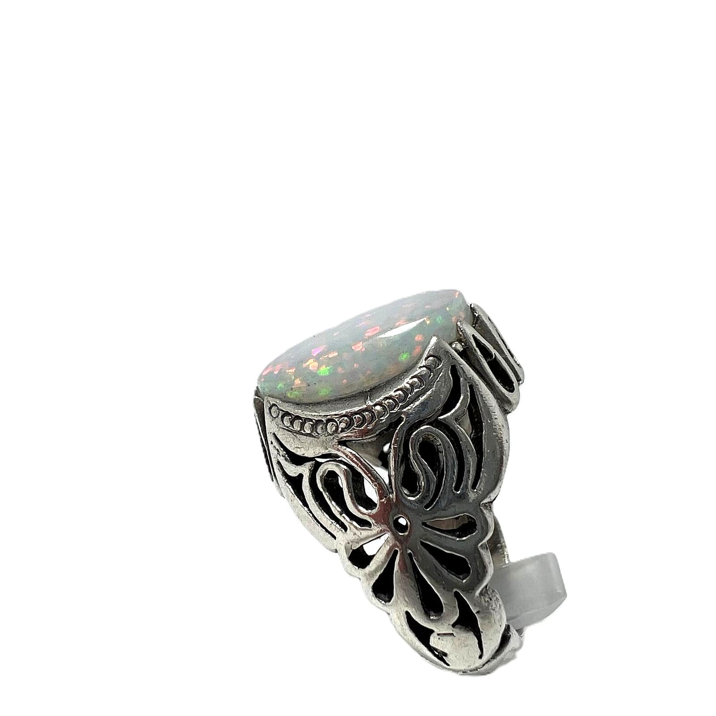  925 Silber mit großem natürlichem Opal  Ring