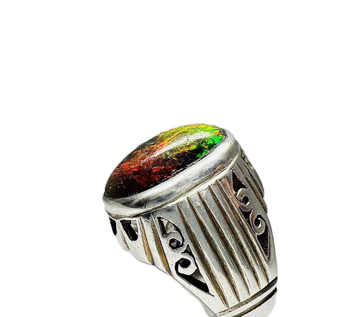 Exklusiver Herrenring mit australischem Black Opal – massives 925 Silber – Sammlerstück