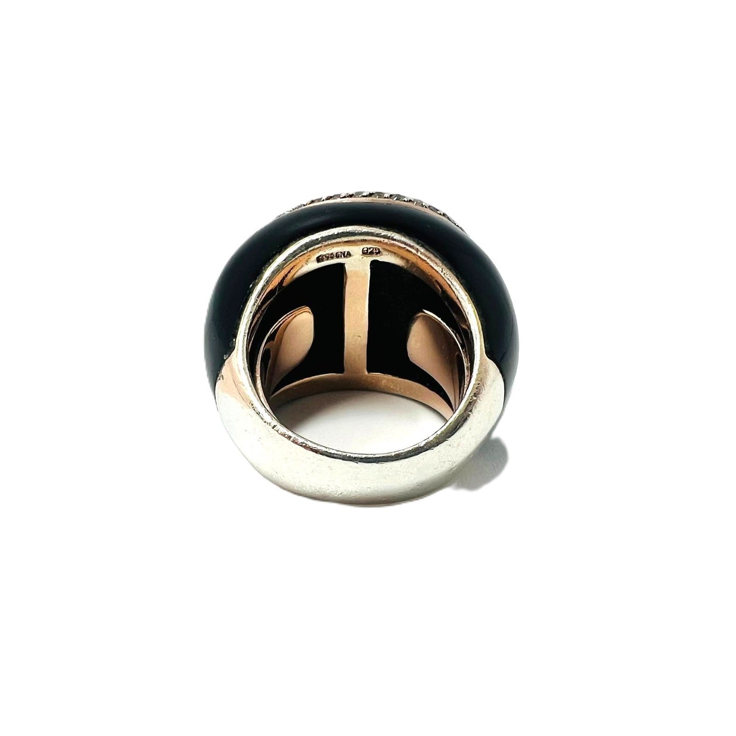 Ring aus 925 Silber mit facettiertem weißem Onyx