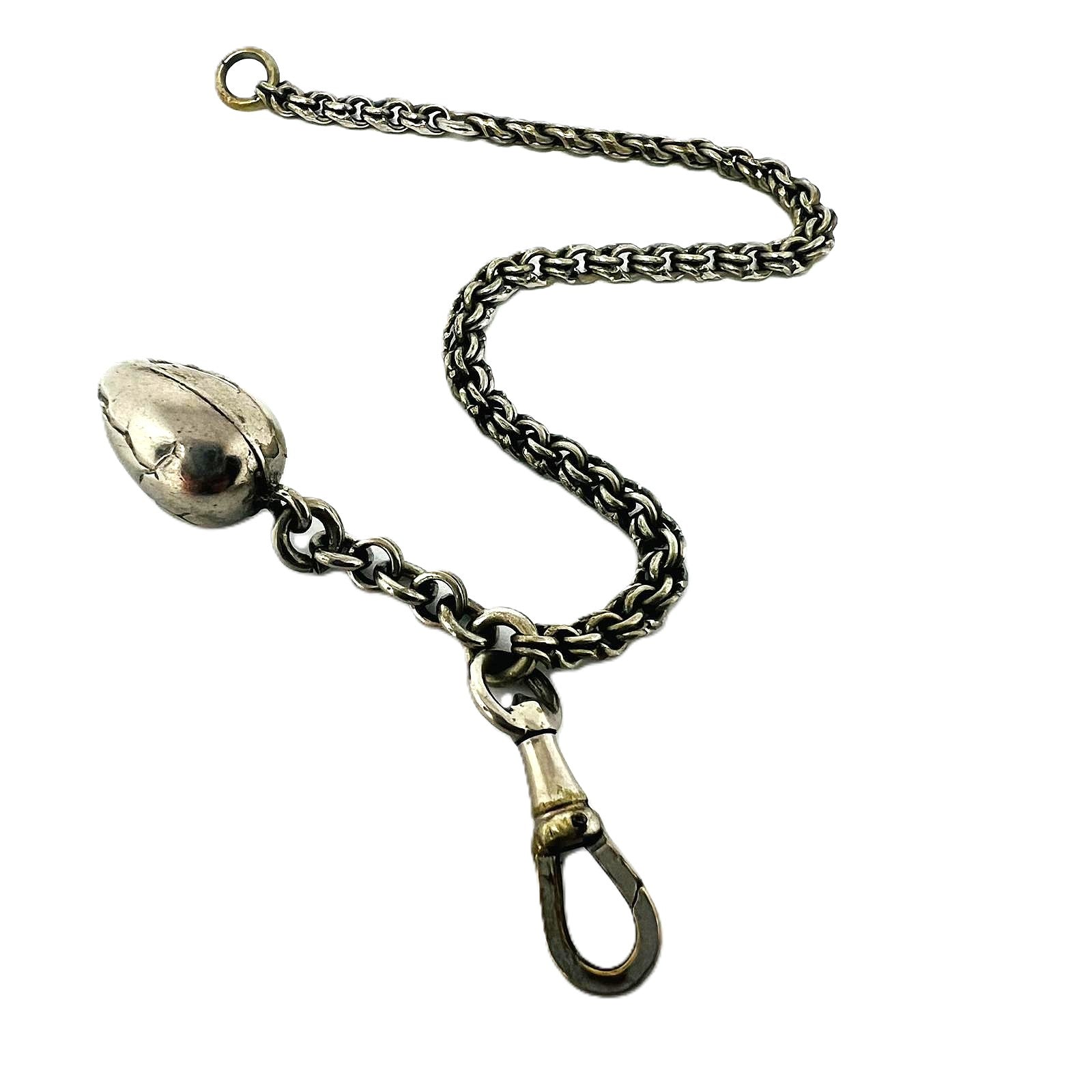 Antike versilberte Taschenuhrkette