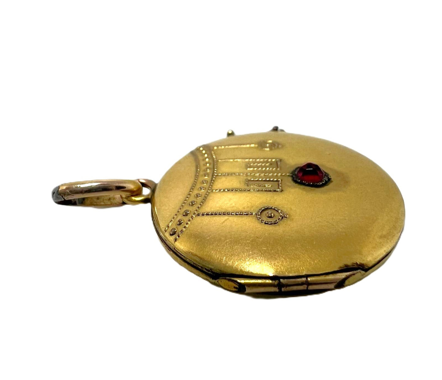 Antiker dick vergoldeter Fotoanhänger 