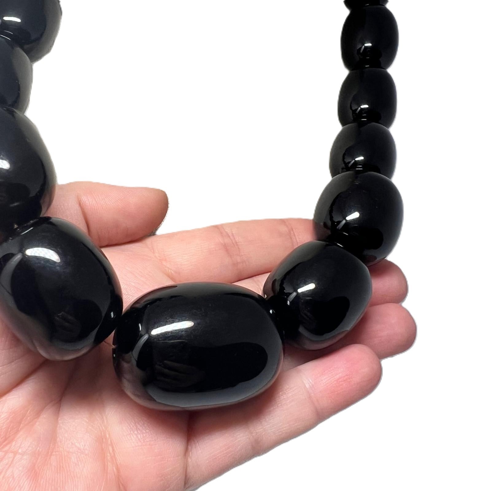 XXL Bakelit Kette Schwarz