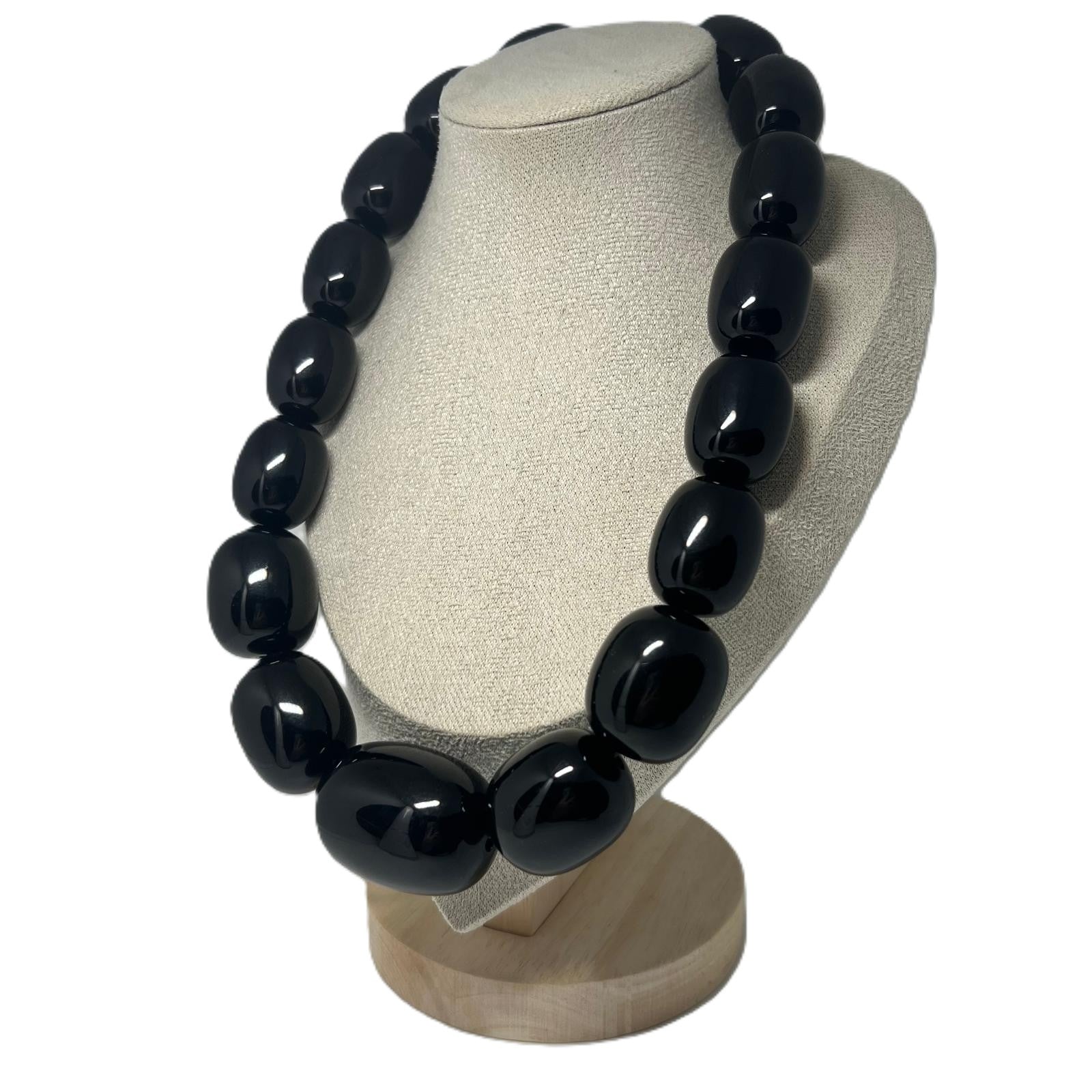 XXL Bakelit Kette Schwarz