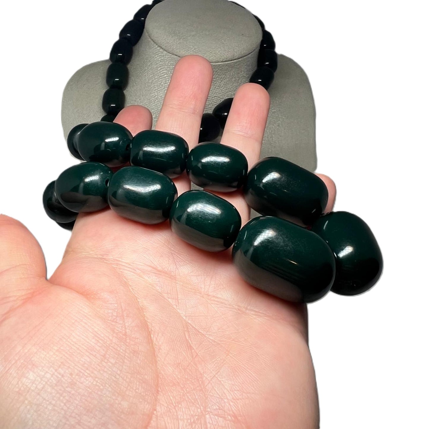 XXL grün Bakelit Kette Art Déco