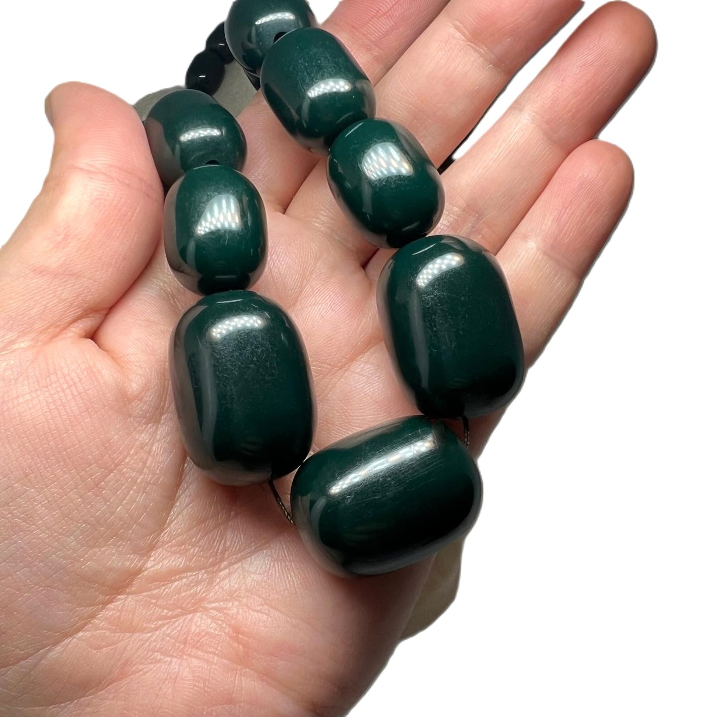 XXL grün Bakelit Kette Art Déco