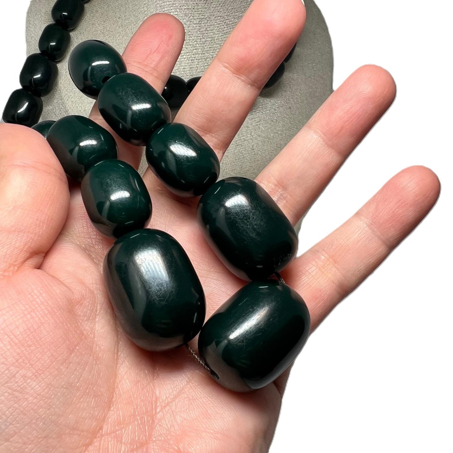 XXL grün Bakelit Kette Art Déco