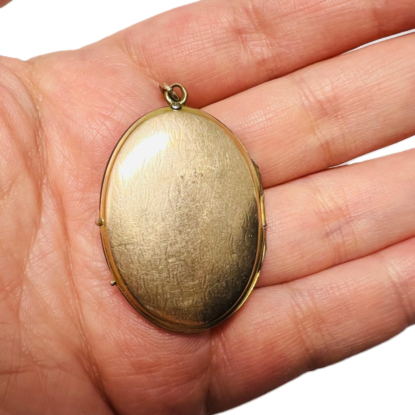 Biedermeier Tombak Granat Foto Medaillon 