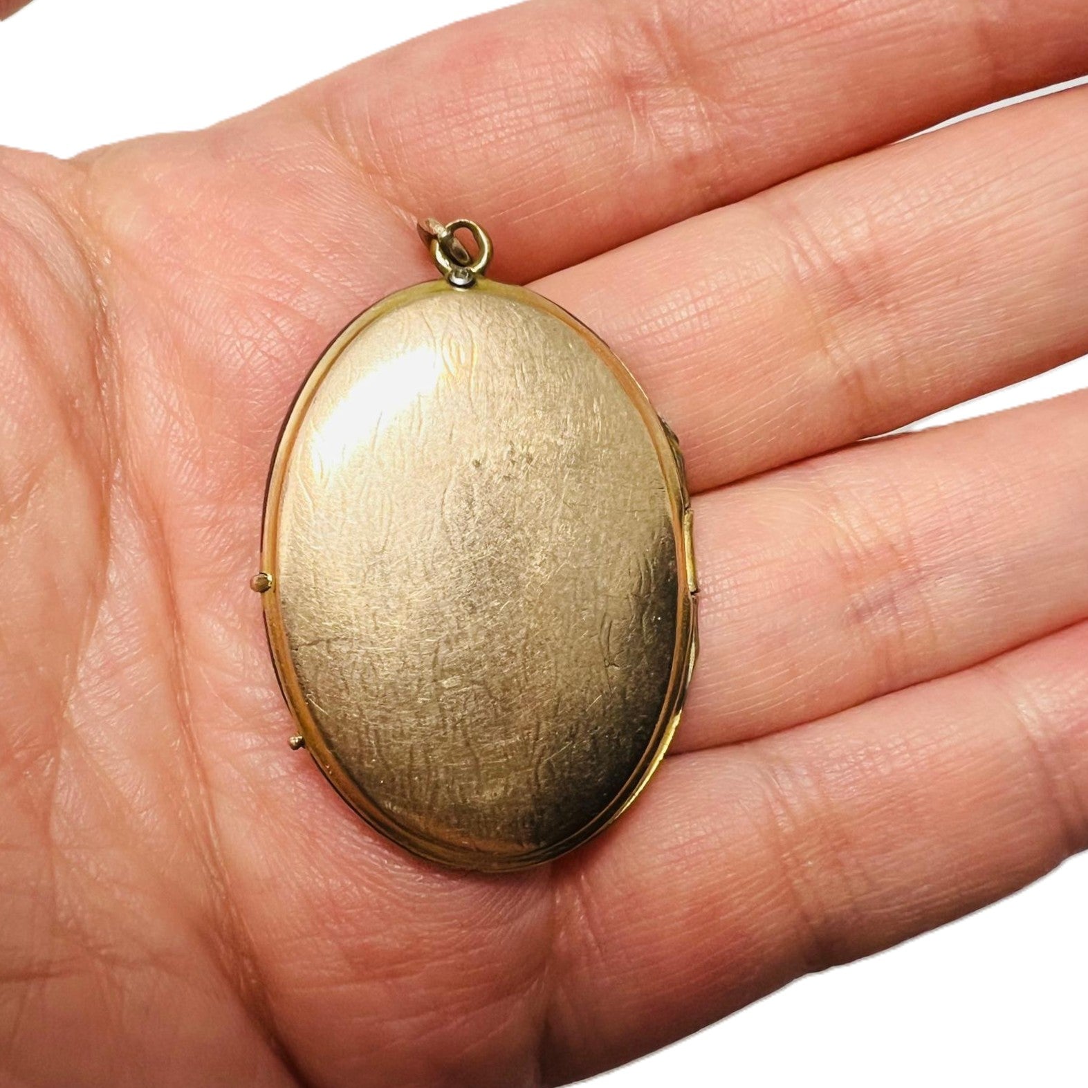 Biedermeier Tombak Granat Foto Medaillon 