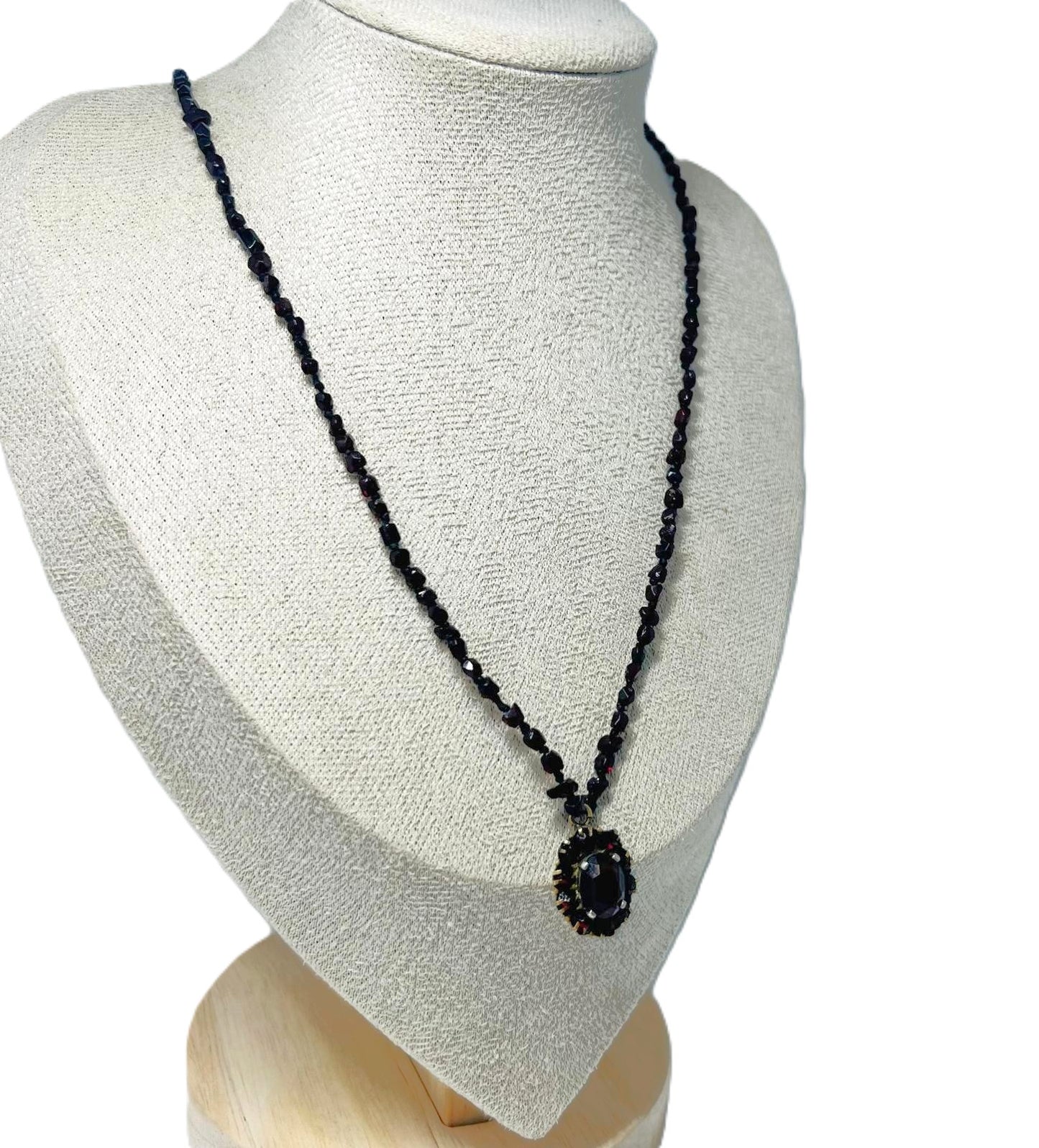 Antike Biedermeier Granat Kette