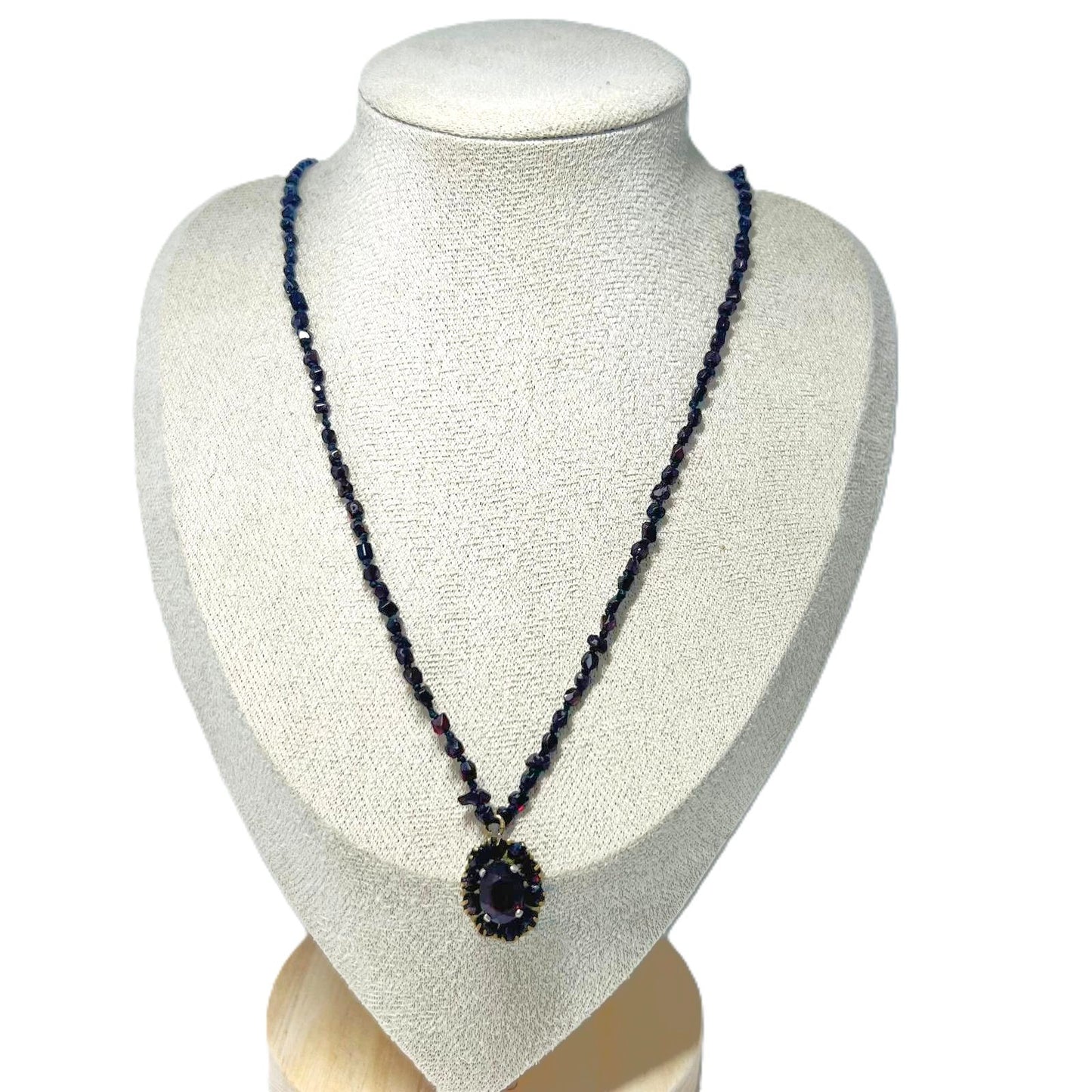 Antike Biedermeier Granat Kette