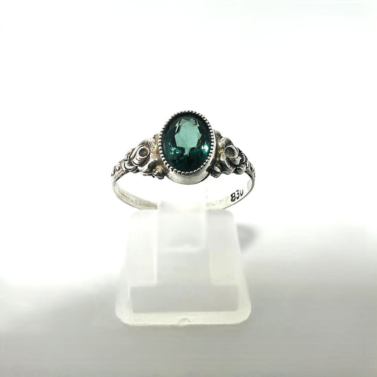 Minimalistischer Art Déco 830 Silberring 