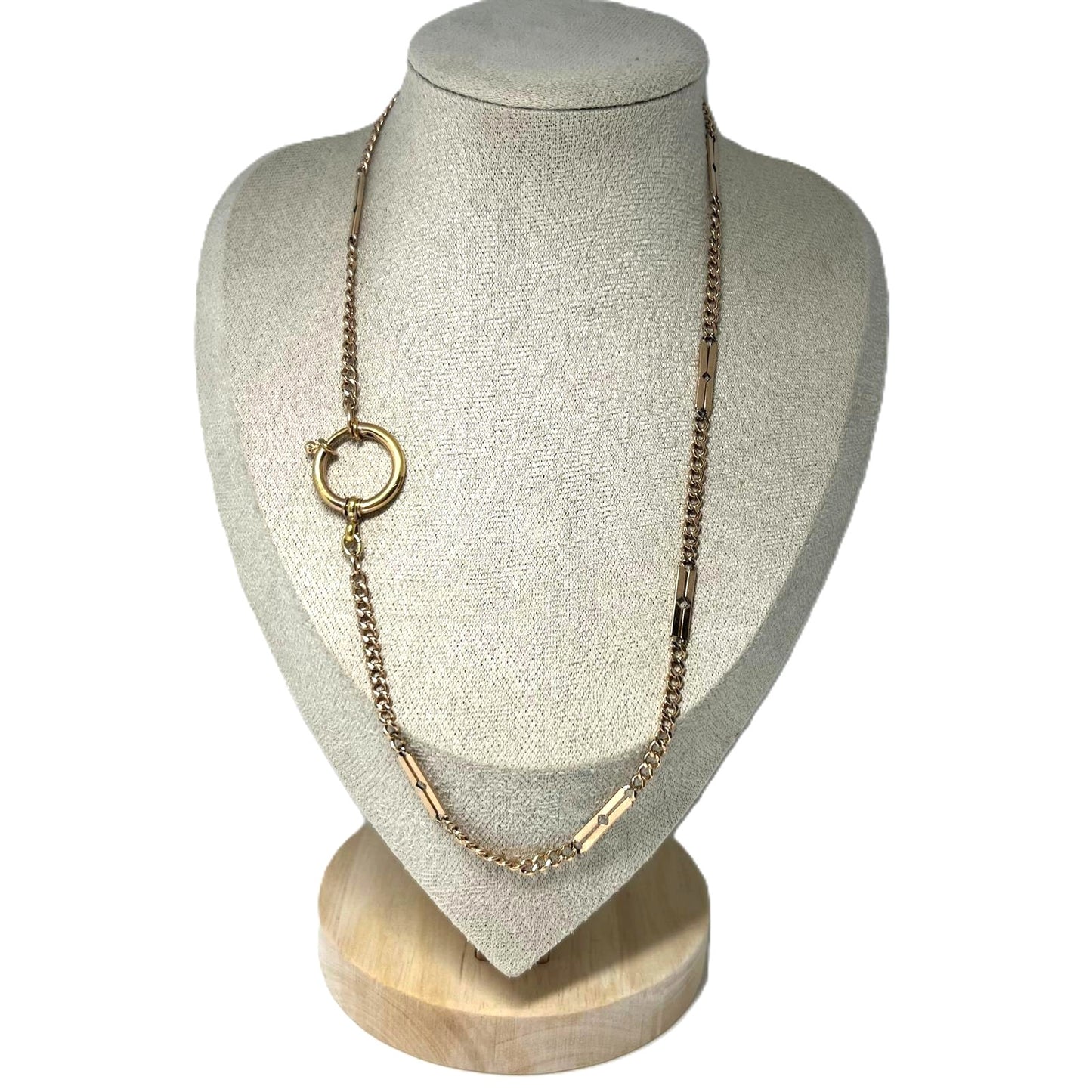 Antike 9K Gold Biedermeier Taschenuhrkette 