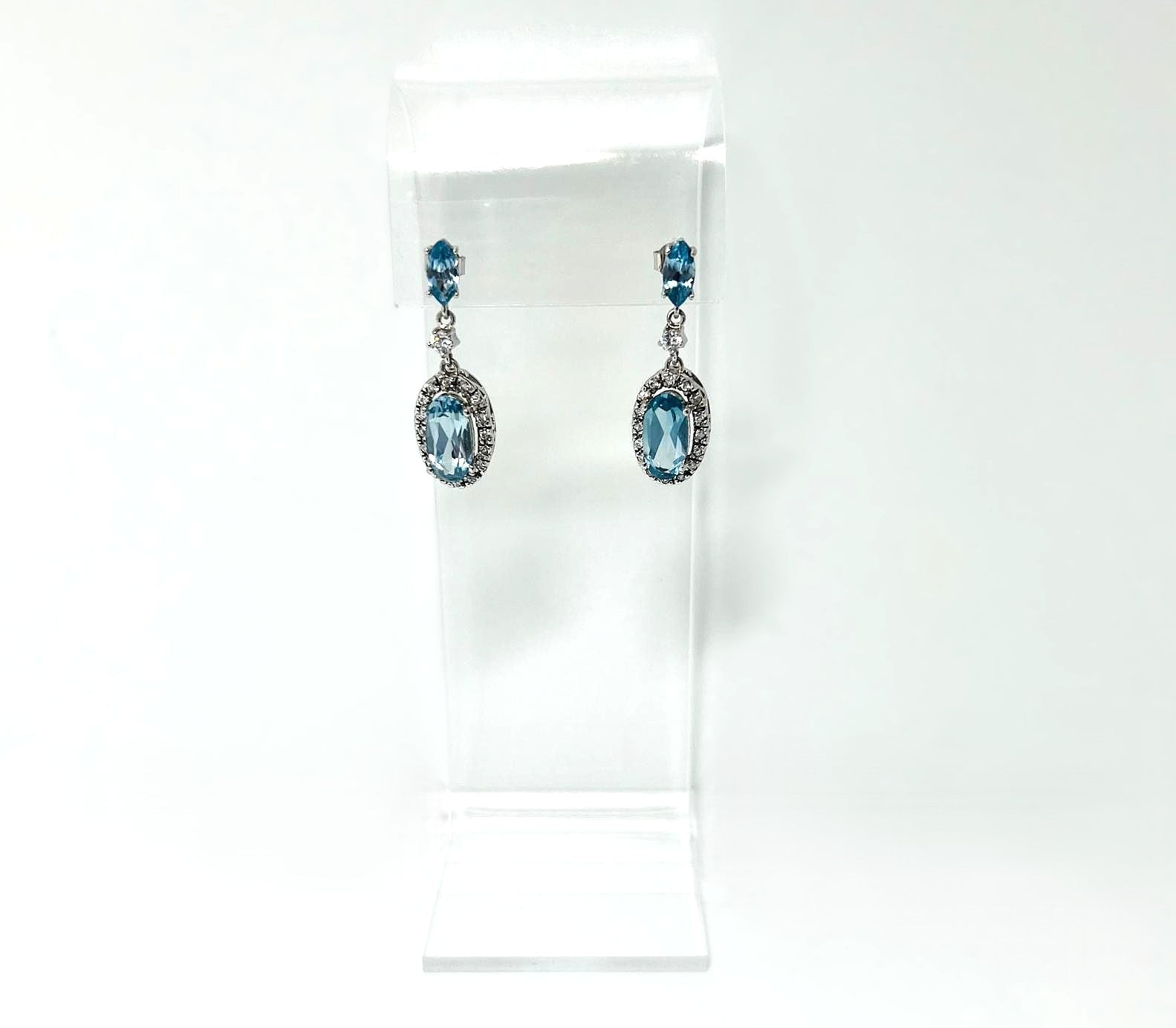 925 Silber Ohrhänger blauer Topas 