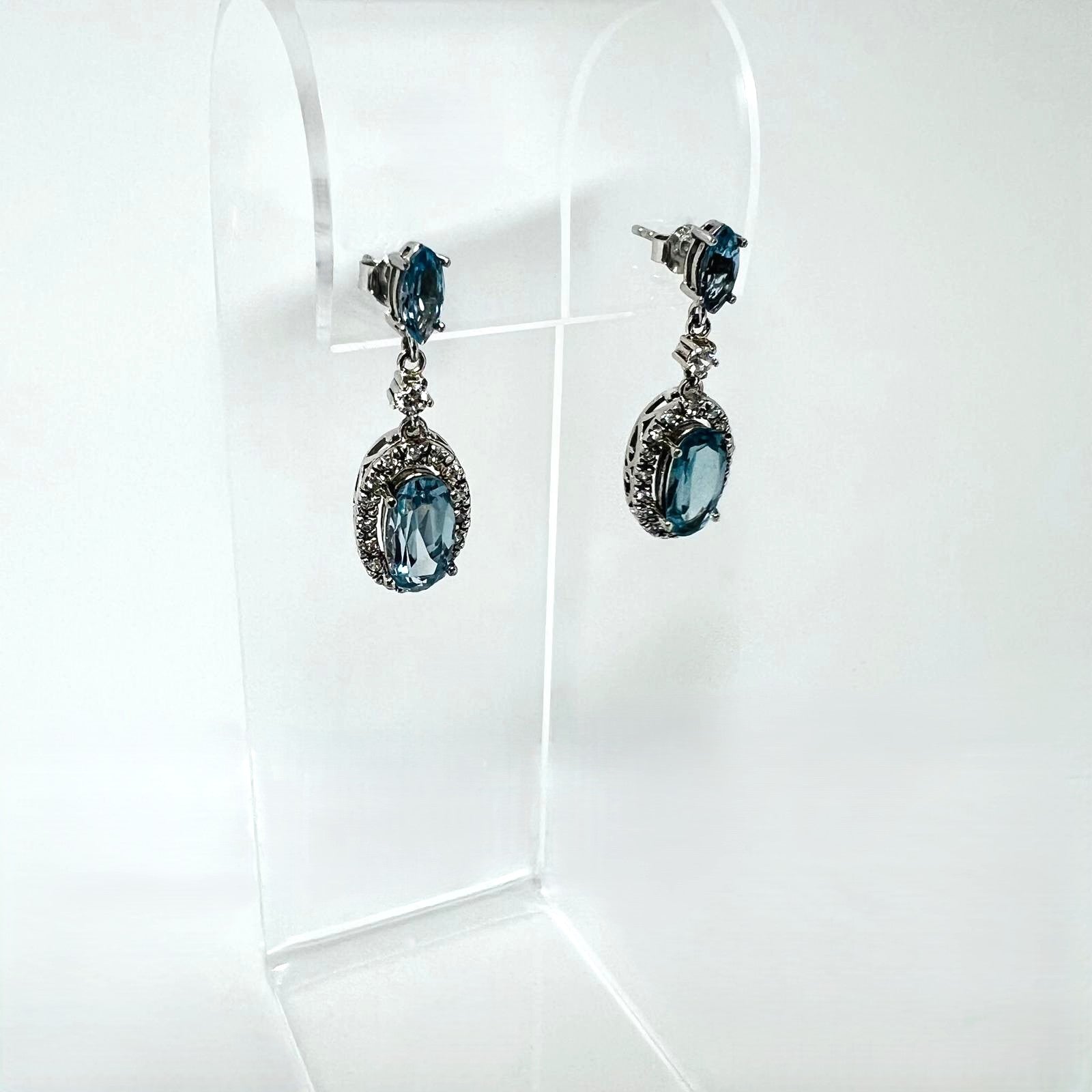 925 Silber Ohrhänger blauer Topas 