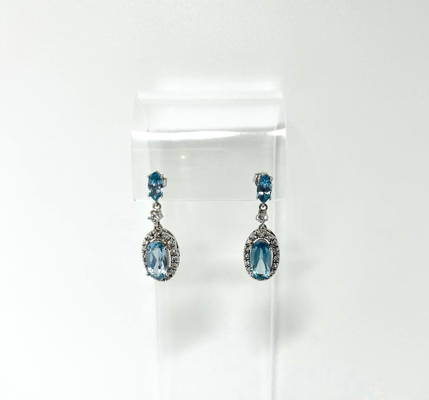 925 Silber Ohrhänger blauer Topas 