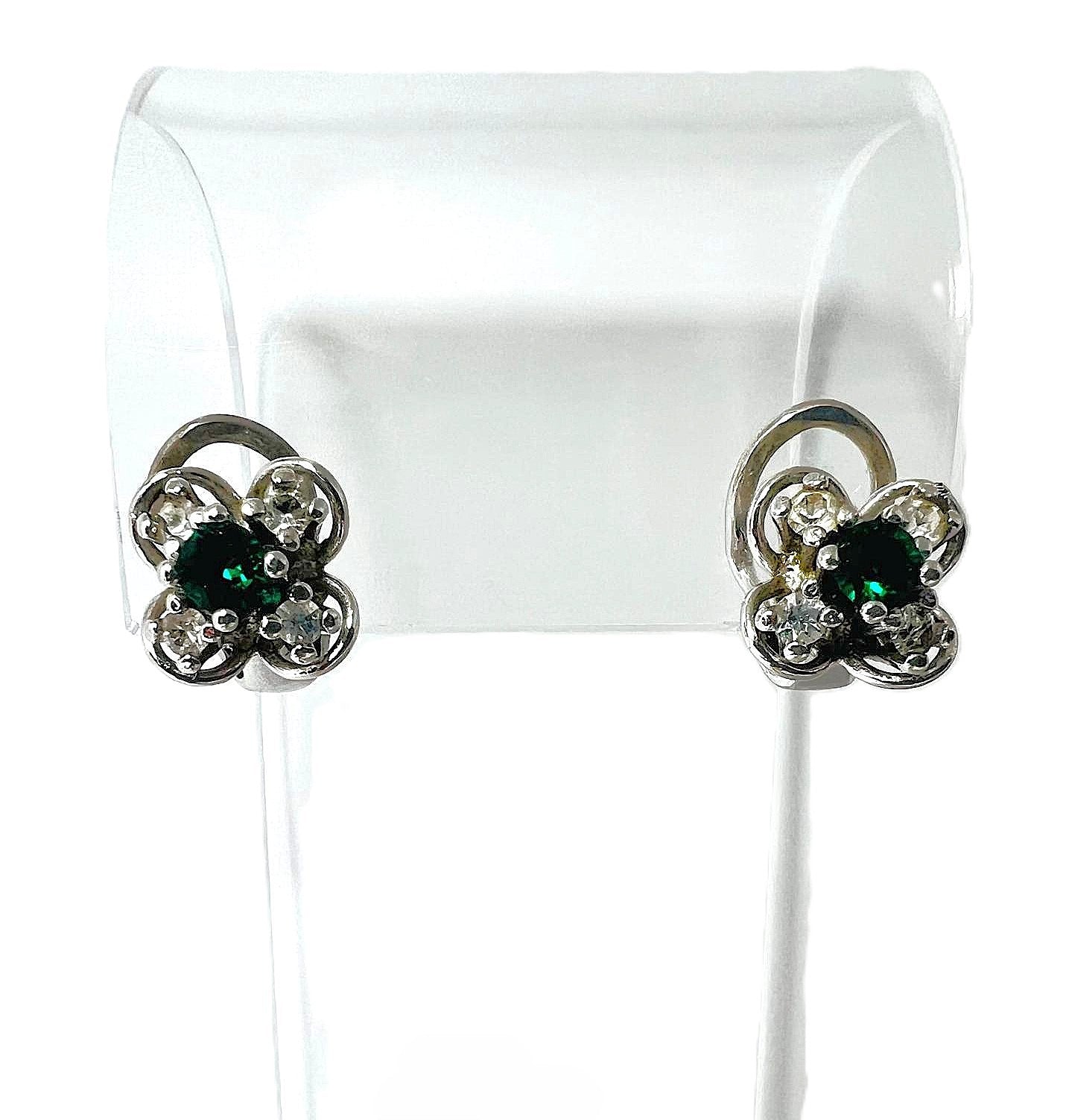 Art-Deco 925 Silber Ohrstecker mit 