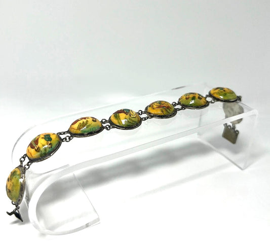 Antikes Silberarmband Miniaturmalerei 