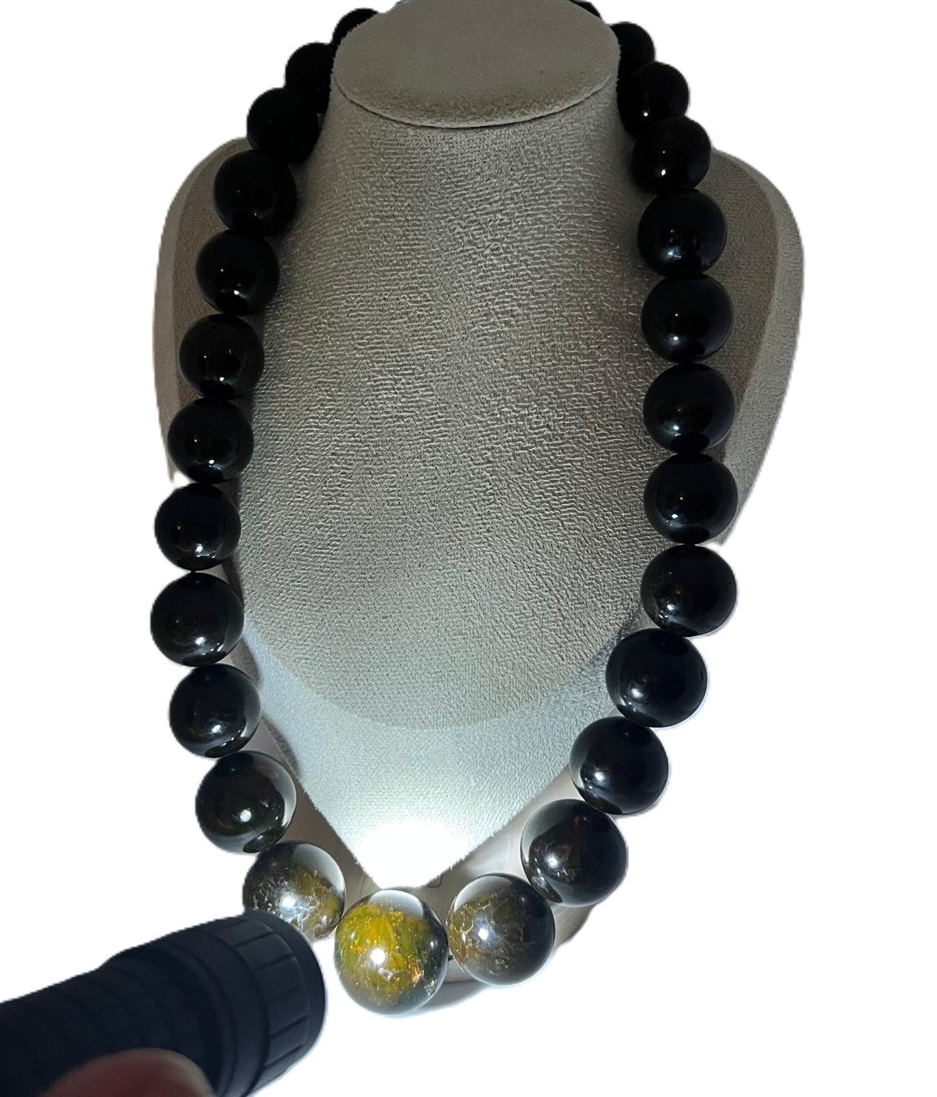 Schwarze Bernstein-Kette (Amber) – 140 g 