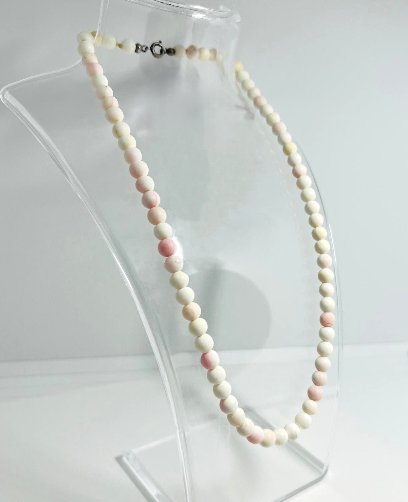 Edelkorallen Kette Engelshaut – Minimalistisch & Fein – 46cm – Vintage Necklace Coral
