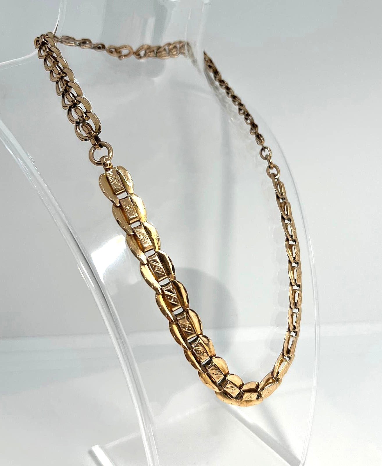 Antike Biedermeier Kette Tombak 