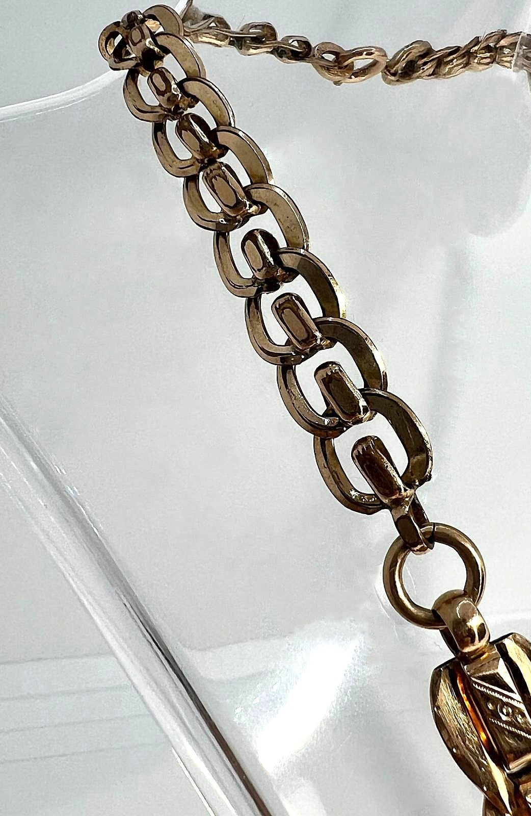 Antike Biedermeier Kette Tombak 