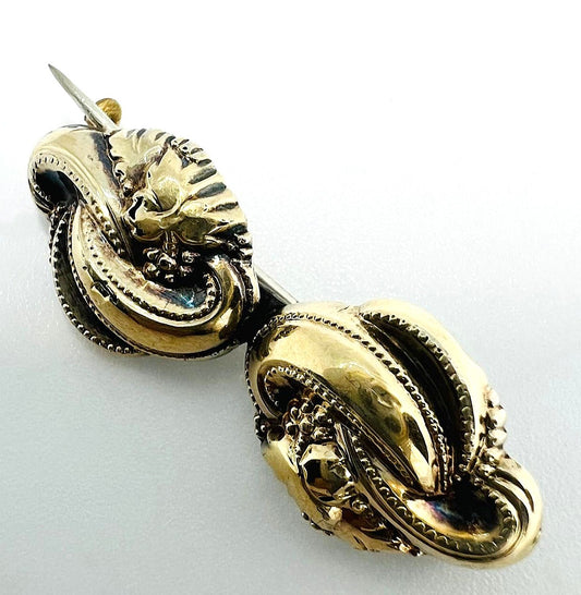 Antike Biedermeier Schaumgold Brosche