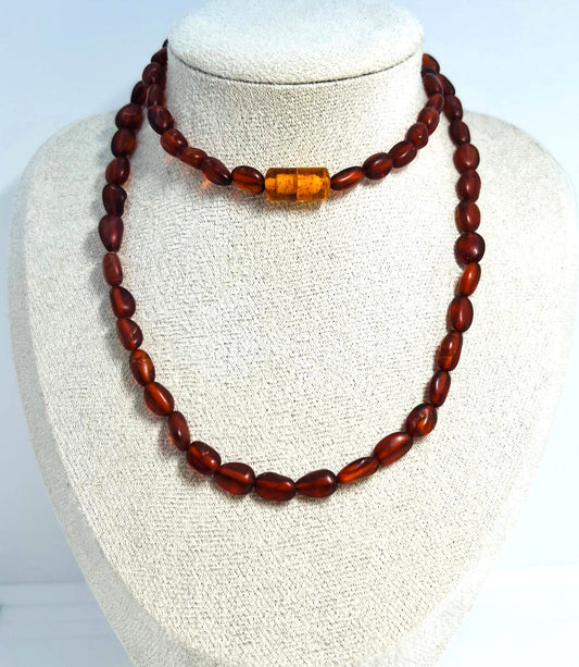 Lange Cognac-Bernstein-Kette 