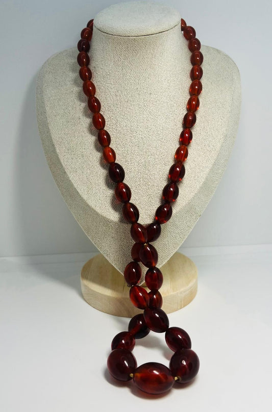 Antique Cognac Amber Necklace