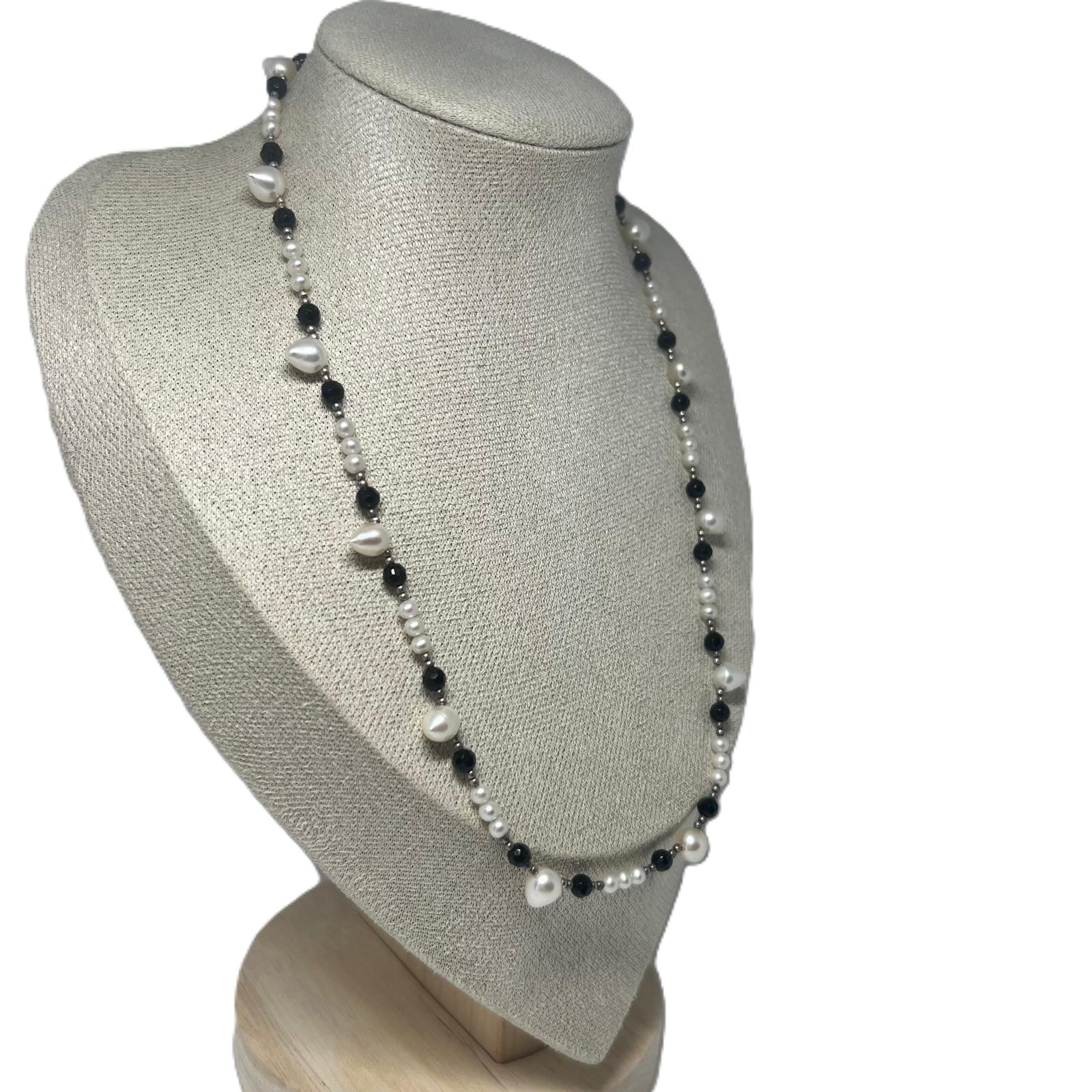 Minimalistische 925 Silber Perlenkette 