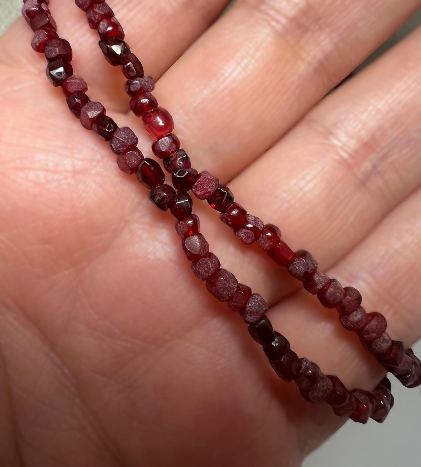 Vintage Granat Edelsteinkette 