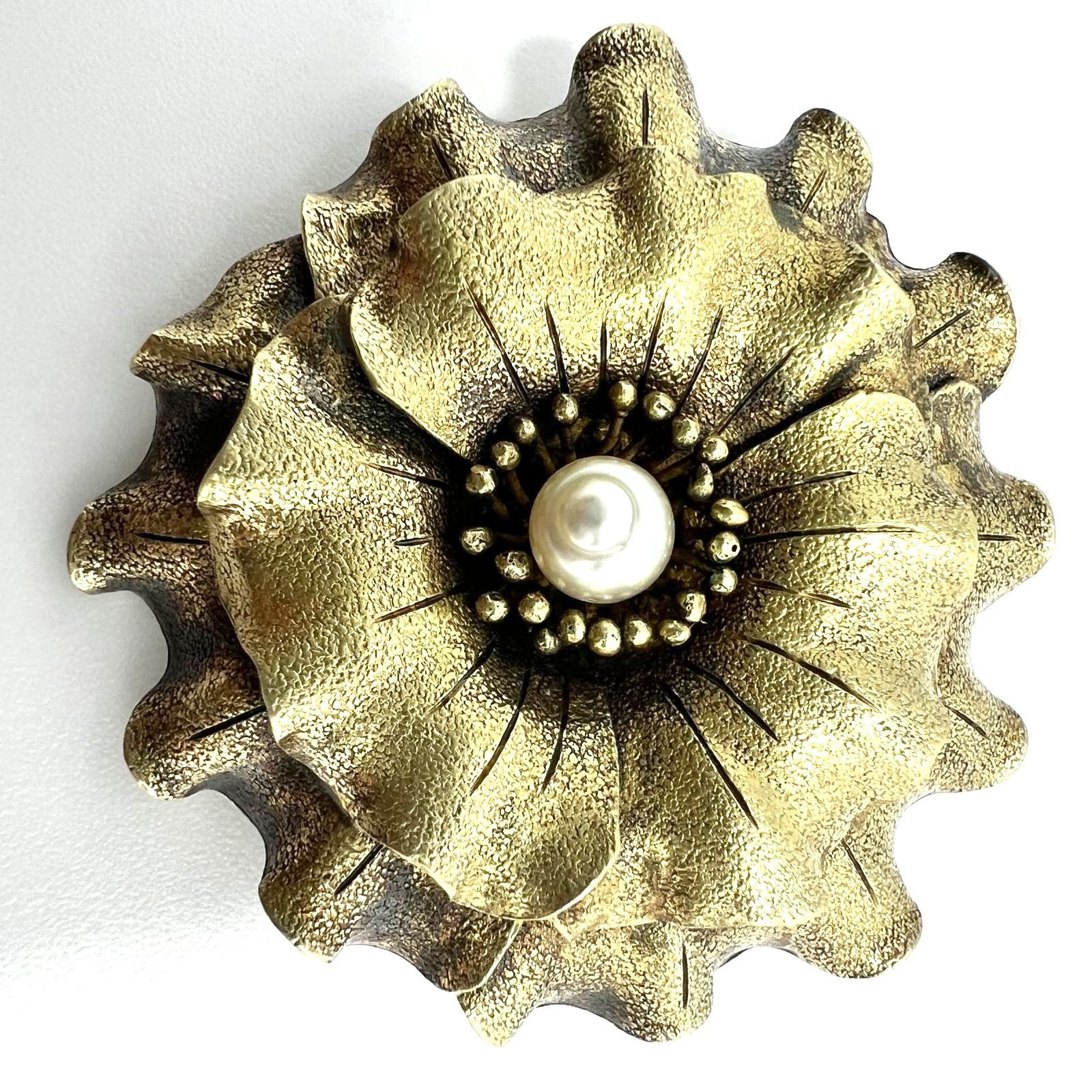 Vintage 1950er/60er Blüten-Brosche & Anhänger