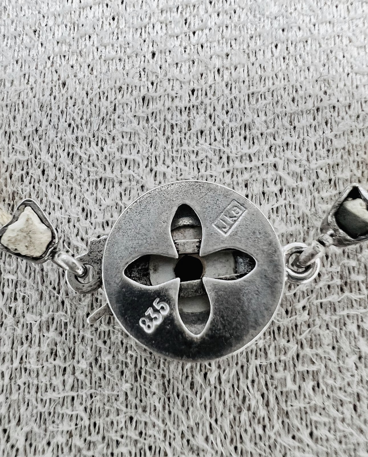 Antik Art-Déco Perlen-Granatkette 835er Silber