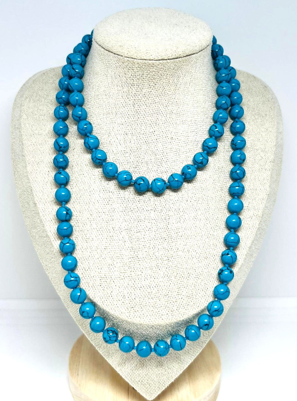 Vintage Luxus Kette 79cm Howlith 