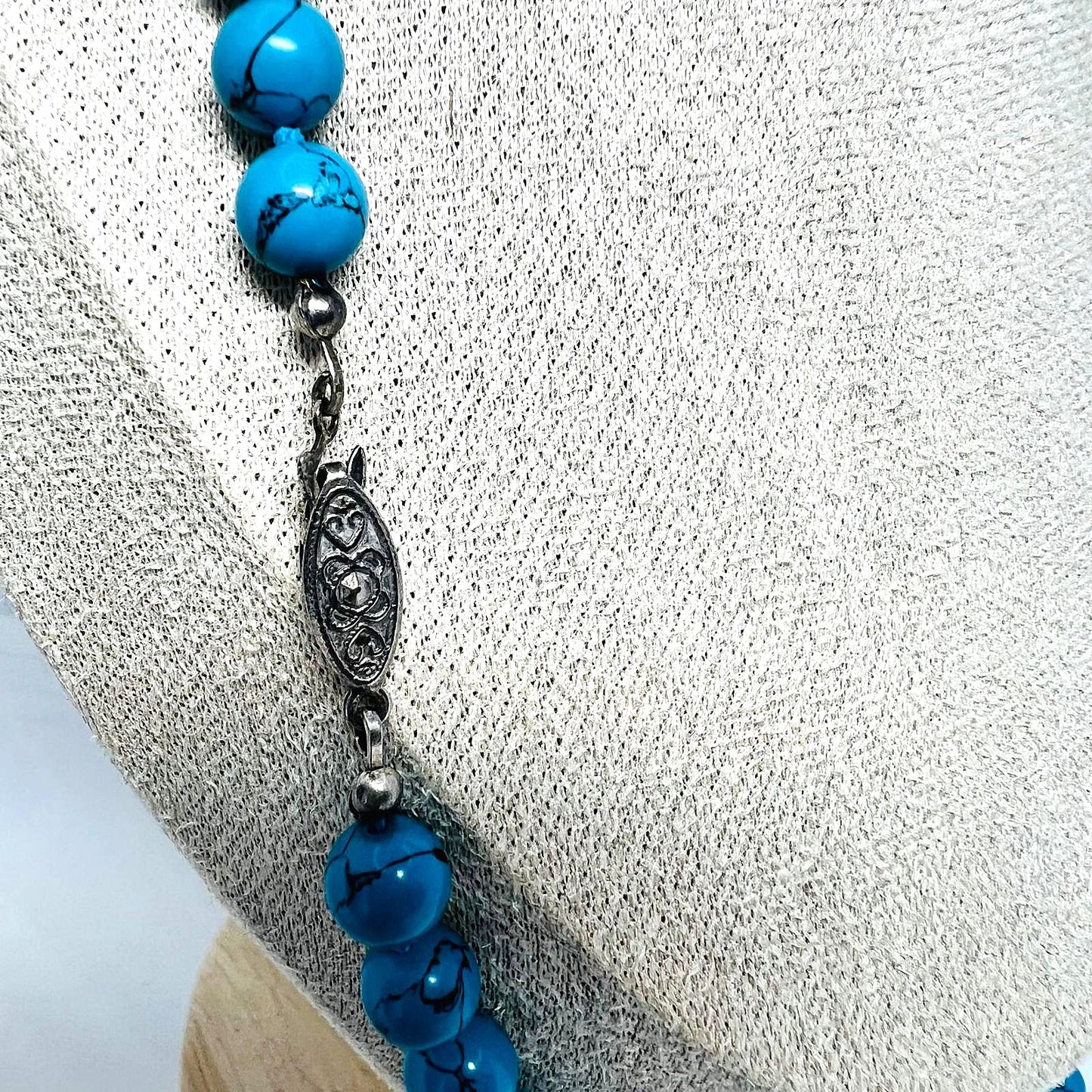 Vintage Luxus Kette 79cm Howlith 