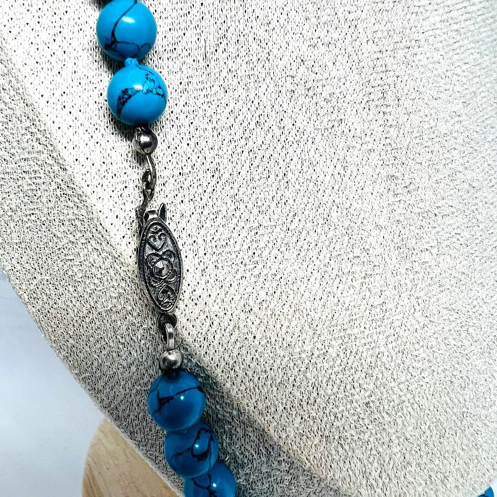 Vintage Luxus Kette 79cm Howlith 