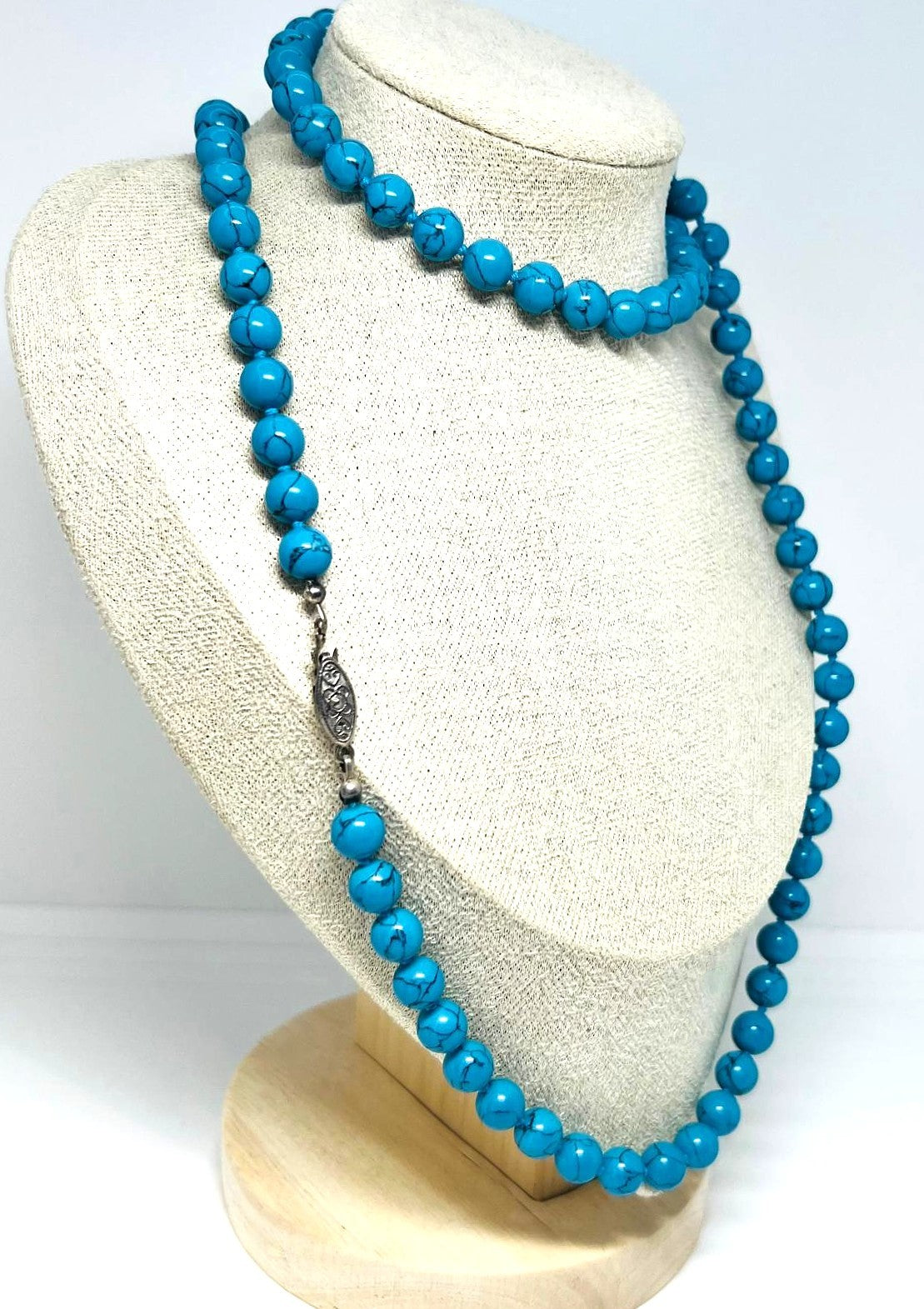 Vintage Luxus Kette 79cm Howlith 