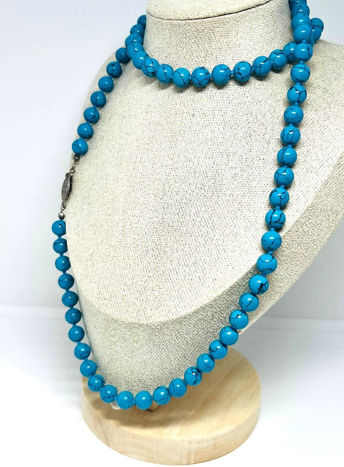 Vintage Luxus Kette 79cm Howlith 