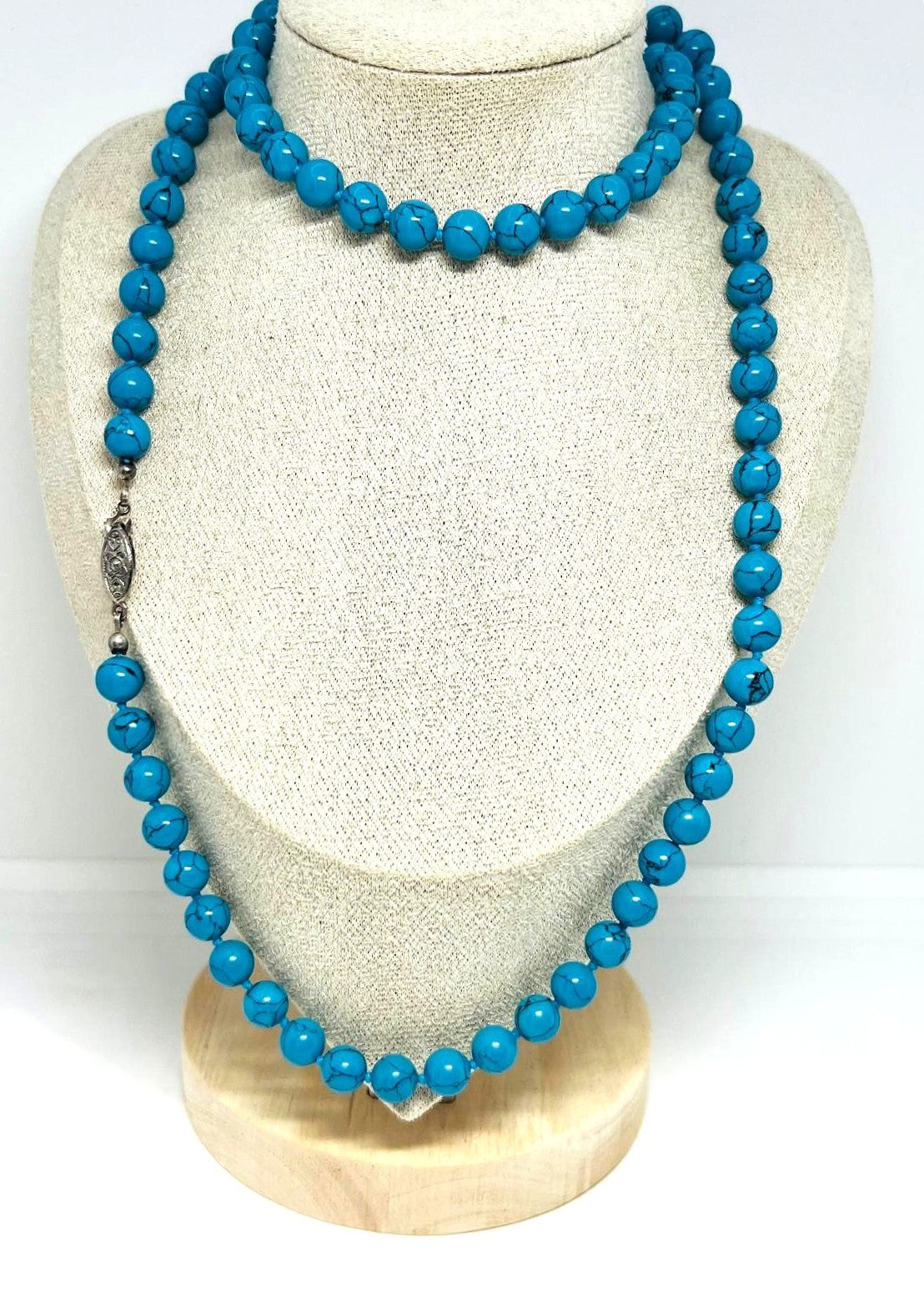 Vintage Luxus Kette 79cm Howlith 