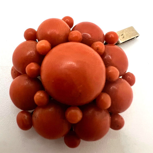 Biedermeier coral pendant 19.23g antique rarity jewelry 5cm collector's item